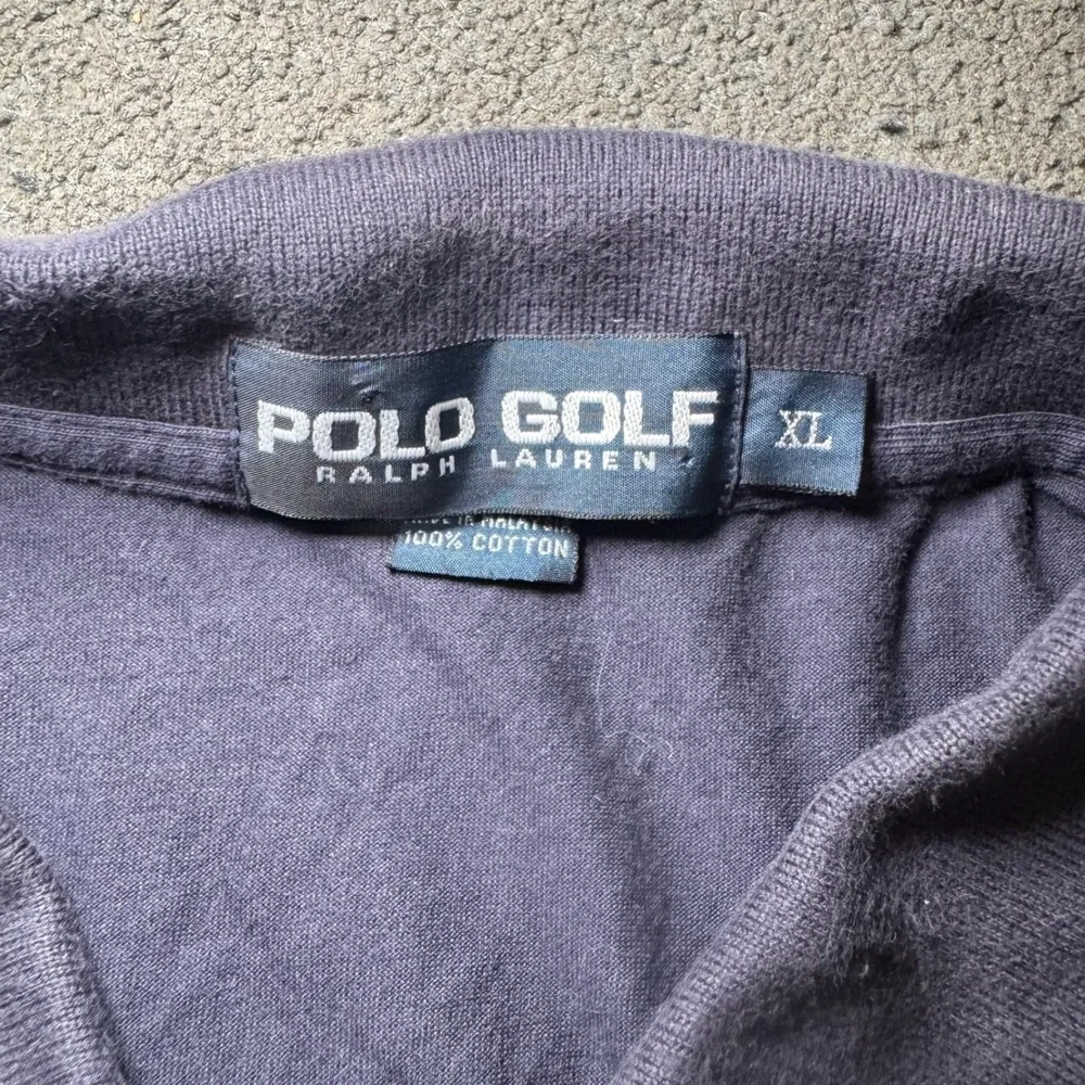 Polo Golf Ralph Lauren Mens XL Navy Cotton Crest Logo Short Sleeve Polo Shirt